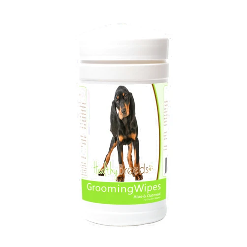 Healthy Breeds Black and Tan Coonhound Grooming Wipes 70 Count