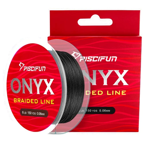 Piscifun Onyx Braided Fishing Line, Superline Abrasion Resistant Braided Lines, Zero Stretch Super Strong, Low Memory, Fast Water Cutting PE Fishing Lines, 6lb-150lb