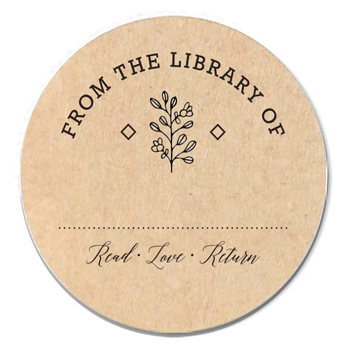 Port of Reverie Bookplate Stickers, Set of 48 From the Library of Stickers, Custom This Book Belongs to Stickers, Round Self-Adhesive Labels
