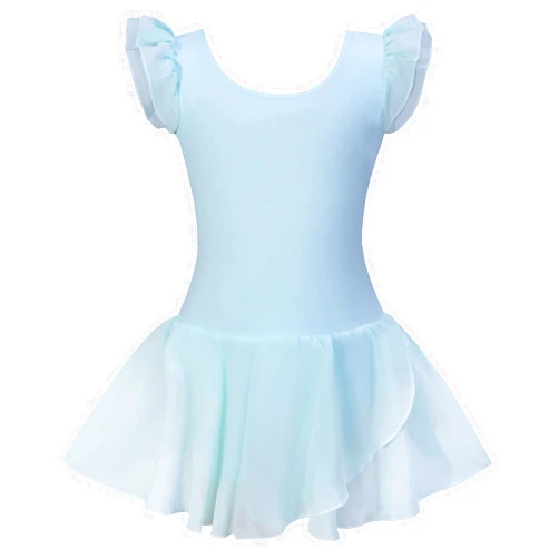 *daisysboutique* Girls Ballet Skirted Dress Ballerina Costume Ruffle Sleeve Tutu Dance Outfit Leotard
