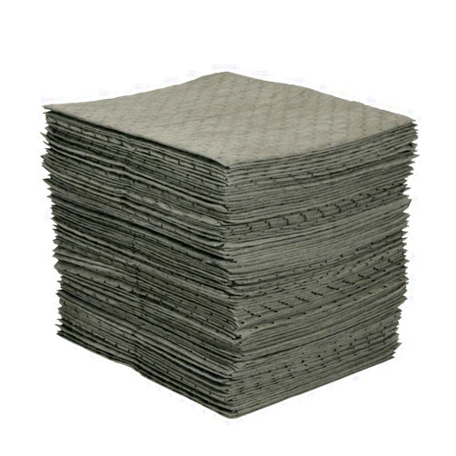 Brady SPC MRO300 Premium Medium Weight Multi-Purpose (Chemical/Oil/Water) Absorbent Pads with Strong, Low Linting Fine Fiber Cover, Gray, 15