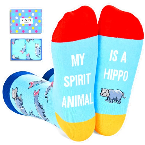 HAPPYPOP Animal Socks For Women Men; Duck Squirrel Gifts, Giraffe Gifts for Women, Goat Socks