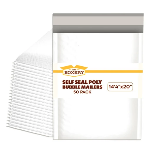 The Boxery 14.25x20''|#7 Poly Bubble Mailers- 50 Pack, Padded Envelopes, Self Seal, Waterproof Shipping Bags, Padded Mailers for Shipping & Packaging