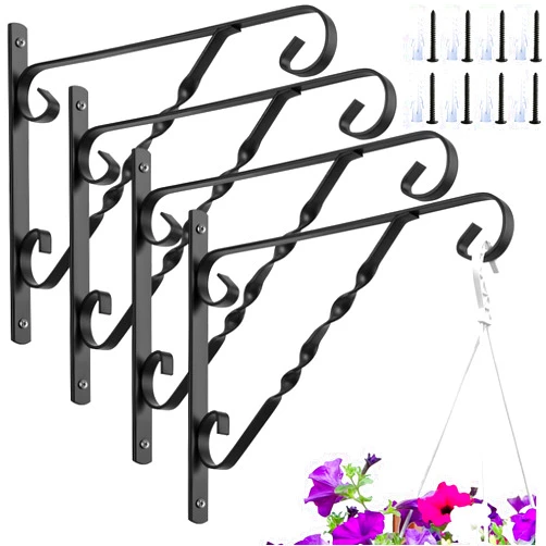 AMAGABELI GARDEN & HOME 4 Pack Hanging Plants Bracket 12