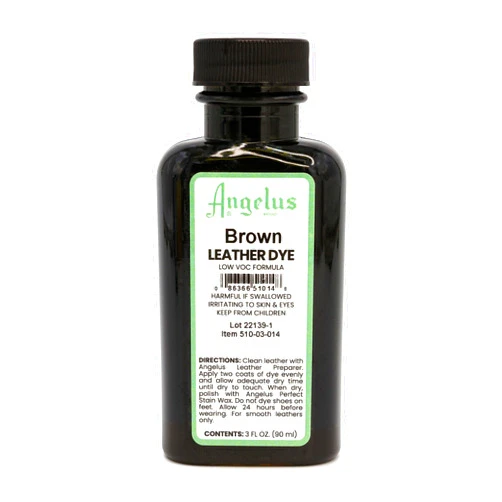 Angelus Leather Dye - Flexible Leather Dye for Shoes, Boots, Bags, Crafts, Furniture, & More 3oz (Brown)