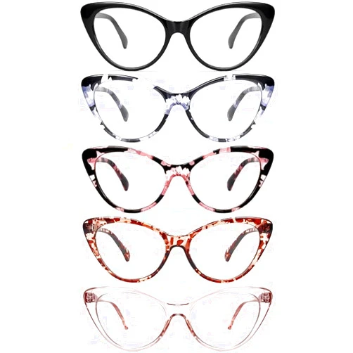 NOVIVON Reading Glasses for Women 5 Pack, Blue Light Blocking Readers Vintage Cat Eye Eyeglasses Anti Glare Filter UV Ray