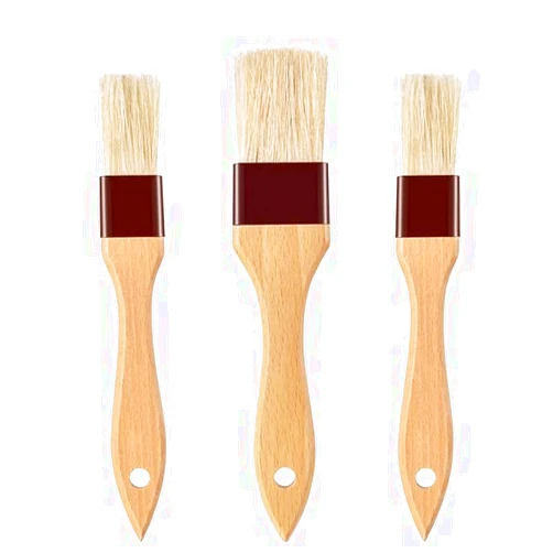 CooKuuEud 3PCS Pastry Brush，Basting Brush-Oil Brush for Cooking,Boar Bristles BBQ Brushes for Grill,Beech Wooden Handle Food Brush for Baking//Sauce/Spreading Marinade/Egg/Butter/Kitchen Baster Brushes