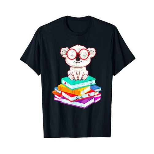 Australia Koala Bear Lover Zoo Animal Koala Bear Librarian Reading Books Koala T-Shirt