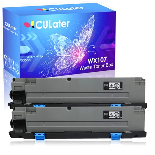 CULater WX-107 Compatible Waste Toner Box Replacement for WX107 Waste Toner Container for Konica Minolta Bizhub C250i C300i C360i C450i C550i C650i C750i Printers (2 Pack)