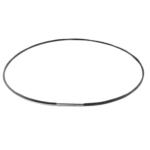 Glory Qin Black Stainless Steel Chain Stainless Steel Rice Clasps Necklace