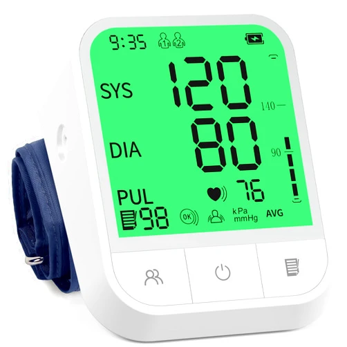 PEAKME Blood Pressure Monitor Blood Pressure Machine Automatic Upper Arm Adjustable Cuff with Large Backlit Display, 2 * 99 Memory Blood Pressure Monitors for Home Use with Storage Bag