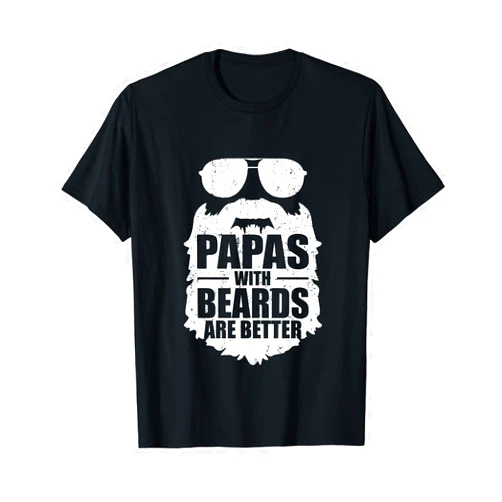 Vintage Father's Day Beard Men Family Lover Vintage Papas With Beards Are Better Father's Day Beard T-Shirt