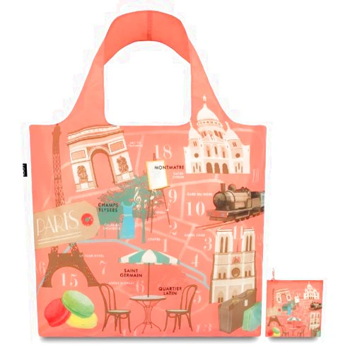 LOQI Urban Paris Reusable Shopping Bag, Multicolored
