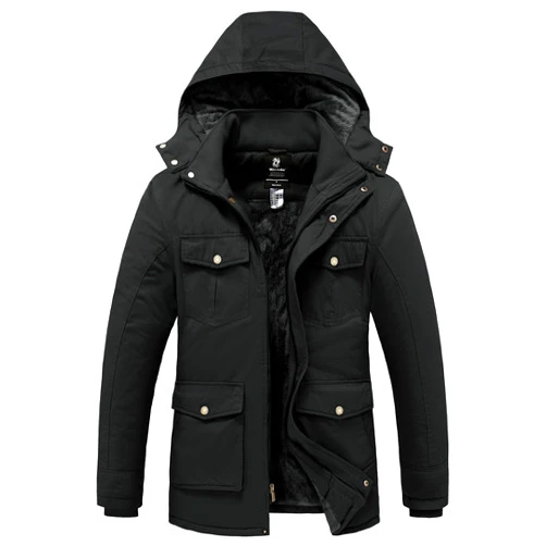 wantdo Men's Winter Coats Warm Parka Jacket Military Jackets with Removable Hood