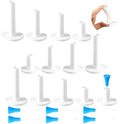 Skylety 12 Pieces Golf Range Tees Set Rubber Golf Tees for Range Mats Driving Range 6 Pieces for Practice Mat Mixed Size