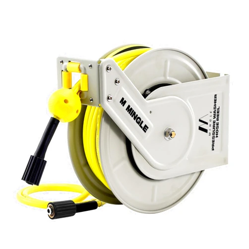 M MINGLE Retractable Pressure Washer Hose Reel, 1/4