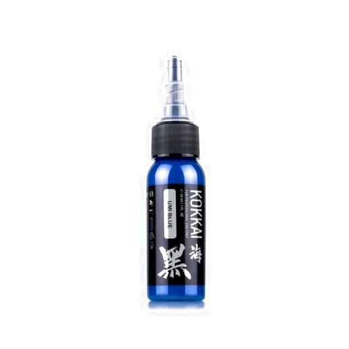 Kokkai sumi Tattoo Ink, Premium Quality, Precision Medium Viscosity, Rich Hue, Quick Healing, Acrylic-Free, Water-Based, Ready-to-Use Ink for Precision Tattooing (Umi Blue, 1 oz)