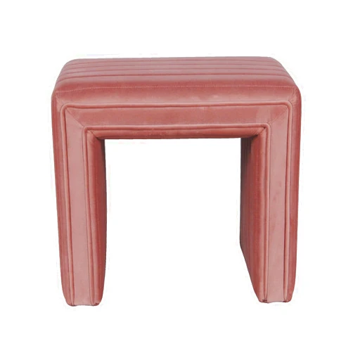 HomePop Modern Channel Tufted Velvet Ottoman Home Décor|Ottoman for Living Room & Bedroom - Blush Pink