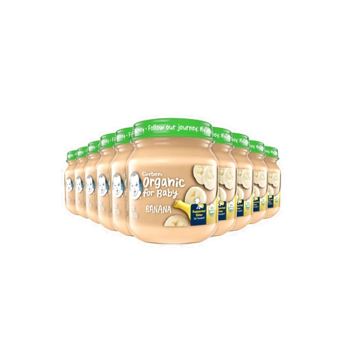 Gerber 1st Foods Organic for Baby Baby Food, Banana, 4 oz Jar (10 Pack)