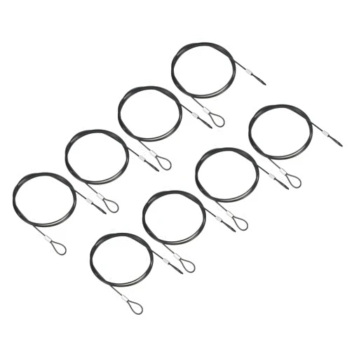 PATIKIL 3.3Ft Safety Cable Lock, 8 Pack Stainless Steel 2mm Dia Security Wire Rope with Double Loop for Stage Lighting Luggage Lock Black