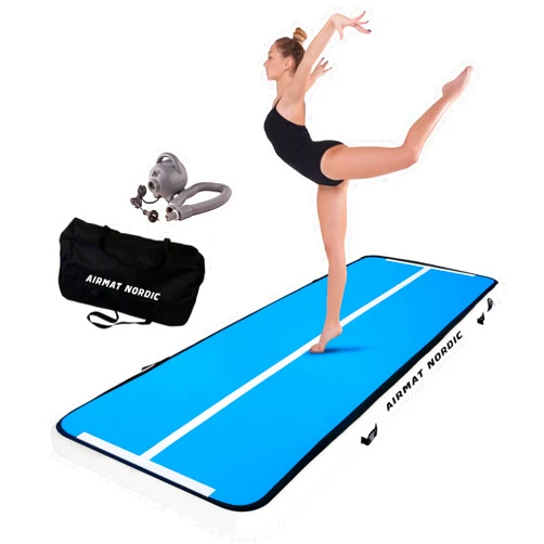 AirMat Nordic Home Special 10ft/13ft/16ft/20ft/26ft, Air Mat with Electric Air Pump, Inflatable Gymnastics Mat for Home, Best for Gymnastics, Cheerleading, Yoga - 3'3