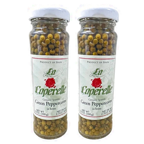 La Caperelle Green Peppercorns in Brine by La Caperelle (3.5 ounce) Pack of 2