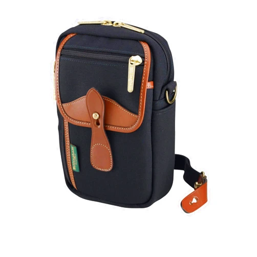 Billingham Airline Stowaway Camera and Travel Pouch (Black Canvas/Tan Leather)