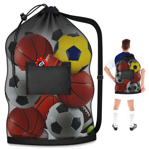 Hoiny Extra Large Mesh Ball Bag, Heavy Duty Drawstring Storage Bag, 24