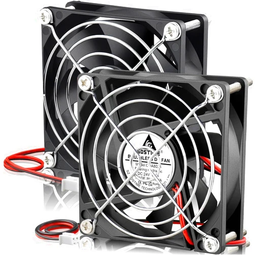 GDSTIME 2-Pack 80mm x 25mm Fan 24V 2 Pin Brushless DC Cooling Fan 80x8025mm for UPS Amplifier 3D Printers Power Inverter
