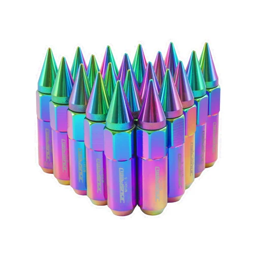 JDMSPEED New Neo Chrome 20PCS M12X1.5 Cap Spiked Extended Tuner 60mm Aluminum Wheels Rims Lug Nuts