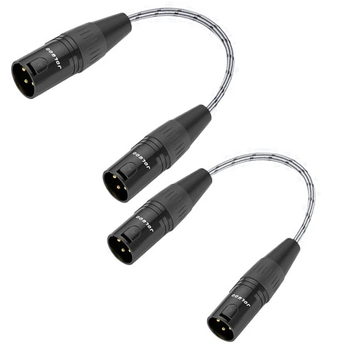 JOLGOO XLR Male to Male Adapter - 3 Pin Microphone Cord, 6-Inch XLR Interconnection Cable Splitter, 2Packs (6 inches)