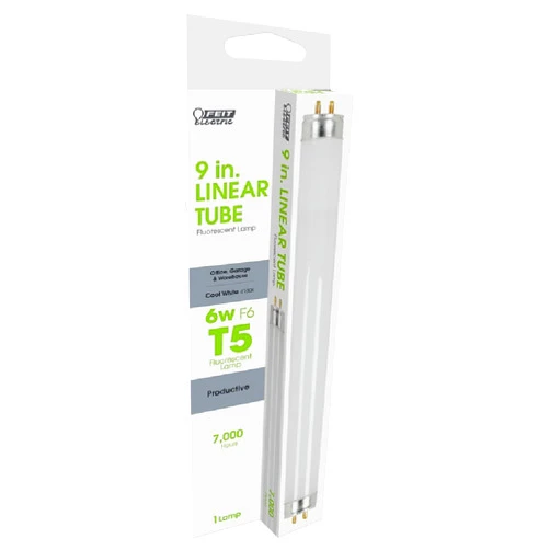 Feit Electric 6 watt T5 9 in. L Fluorescent Bulb Cool White Linear 4100 K 1 pk - Case of: 1;
