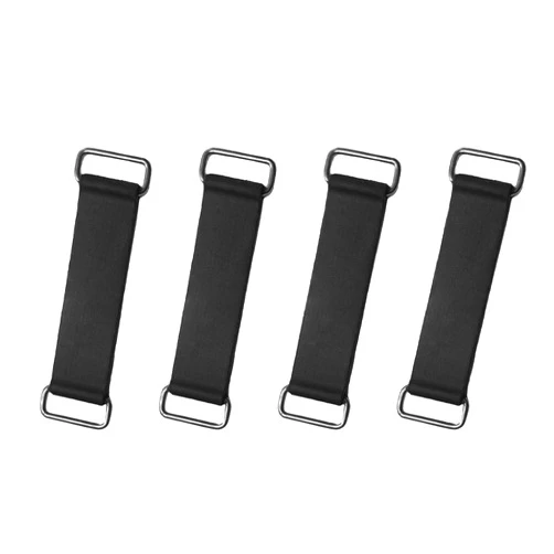 Hirificing 4PCS Battery Strap, Rubber Band Straps Battery Box Tie Down Strap Stretchable Battery Tie Fixed Strap Holder Moped Belt with Metal Buckles for ATV Scooter Motorcycle Accessories Parts Black