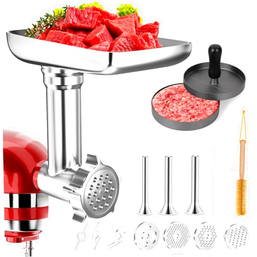 XINCAN Metal Food Grinder Attachments for KitchenAid Stand Mixers and Cuisinart Stand Mixers SM-50 Series. Meat Grinders, Sausage Stuffer, Burger Press. Durable Perfect Attachments for Kitchen aid Mixer