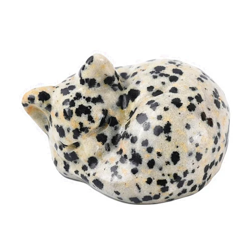 KURKUR Quartz Cat Figurines,Cute Sleeping Cat Decor Statues,Gemstone Healing Crystals Hand Carved Kitten Ornaments Gifts for Women Cat Lover Pet Memorial Stones(Y)