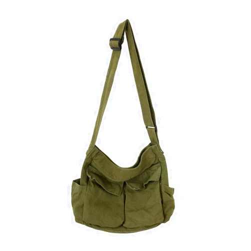 GAXOS Aesthetic Cute Messenger Bag for School Vintage Black Canvas Crossbody for Women Shoulder Laptop Bag
