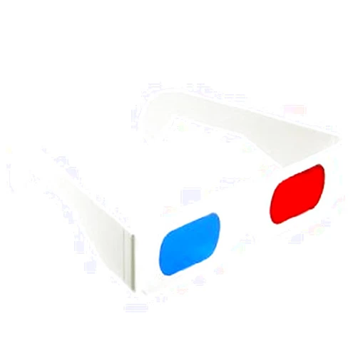 3Dstereo Glasses Jtshy 50 Pairs - Flat- 3D Glasses Red and Cyan White Frame Anaglyph Cardboard