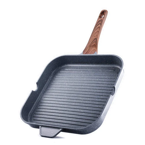 SENSARTE Nonstick Grill Pan for Stove Tops, Versatile Griddle with Pour Spouts, Square Big Cooking Surface, Durable Skillet Indoor & Outdoor Grilling. PFOA Free,12Inch