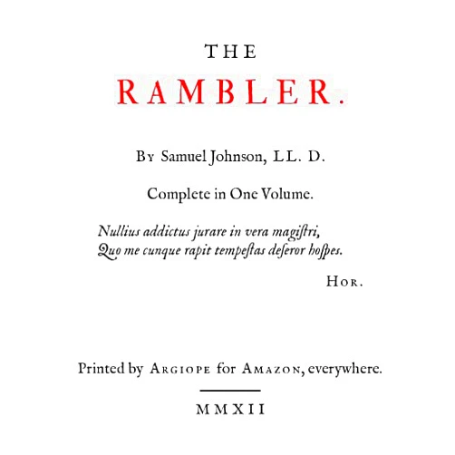 By Samuel Johnson (Author) Format: Kindle Edition The Rambler