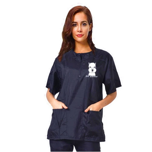 Gliitatu Dog Pet Grooming Smock for Women Men Groomer Smock Barber Jackets Hairdresser Stylist Apron