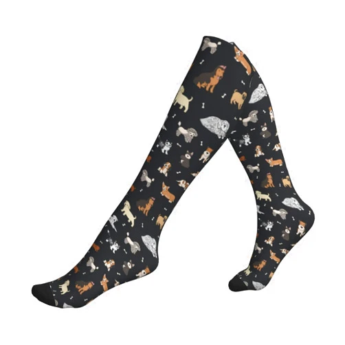 AIMASTZ Cute Goldendoodle Compression Socks Women Men, Calf Knee High Socks For Athletic Running Cycling Nurse
