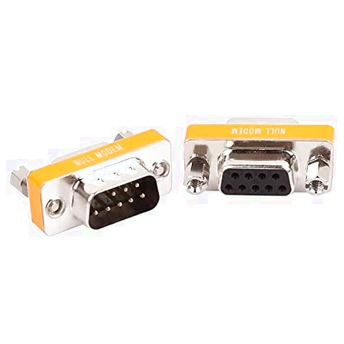 LIANSHU DB9Pin Null Modem Adapter DSUB 9Pin Male to Female Slimline Data Transfer Serial Port Adapter. (100Pack)
