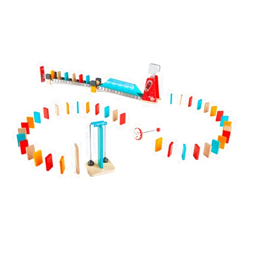 Hape Mighty Hammer Domino | Double -Sided Wooden Ball Domino Set for Kids Aged 4 and Up, Multicolor (E1056)