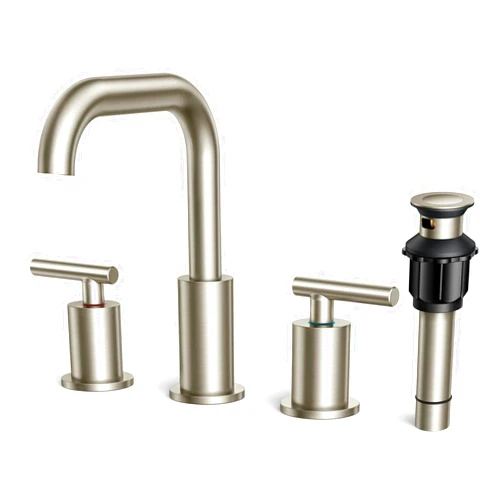 FORIOUS Brushed Nickel Bathroom Faucets 3 Hole, 8 Inch Widespread Bathroom Faucet with Pop-up Drain Assembly and cUPC Supply Lines, Faucet for Bathroom Sink 2 Handle with 360°Swivel Spout