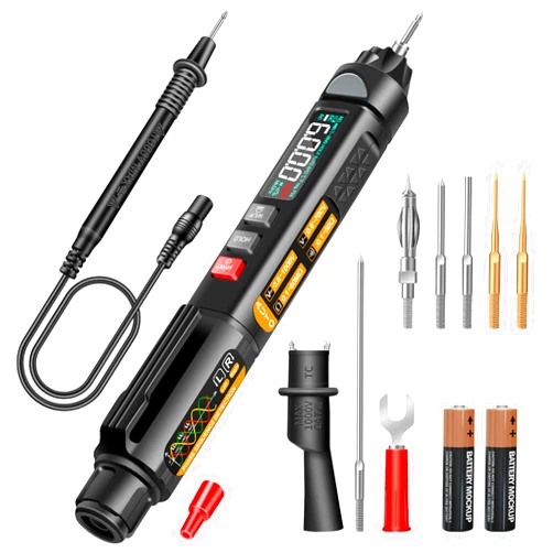 ANENG Pen Type Digital Multimeter AC/DC Voltage Tester 6000 Counts Intelligent Professional Current Meter Non-Contact Voltmeter Sensor Pen Test with Resistance Continuity Capacitance Diode Live Wire