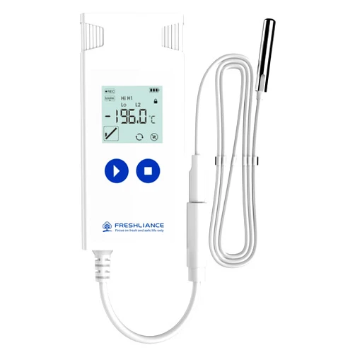 FRESHLIANCE Focus on fresh and safe life only Freshliance Ultra Low Temperature Data Logger, Reusable Temperature Recorder with High Accuracy External Probe, Configurable USB Temperature Monitor 35000 Points with PDF CSV Report, Atlas Log-200