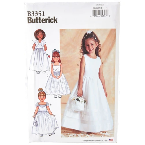 BUTTERICK PATTERNS B3351 Children's/Girls' Jacket & Dress, Size 6-7-8