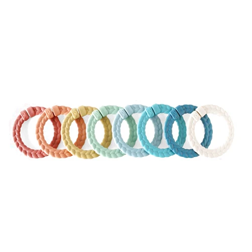 Itzy Ritzy Linking Ring Set; Set of 8 Braided, Rainbow-Colored Versatile Linking Rings; Attach to Baby's Car Seat, Stroller & Activity Gym to Keep Toys Nearby; Rainbow