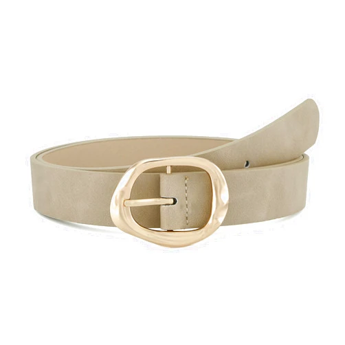 Earnda Leather Belts for Women Casual Fashion Waist Belt with Liquid Shapes Gold Buckle for Jeans Pants Dresses