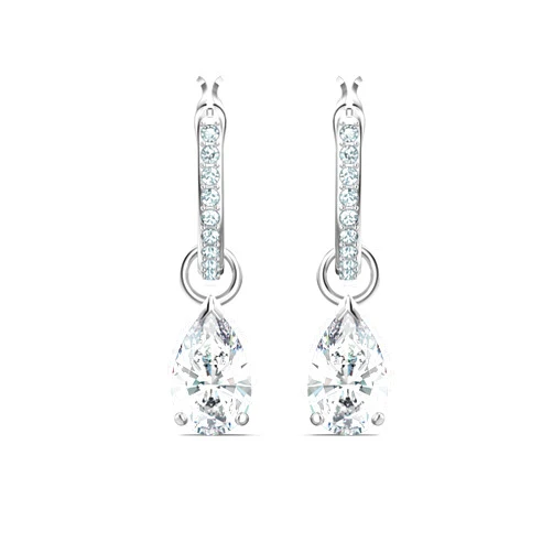 Swarovski Attract Necklace, Earring, and Bracelet Crystal Jewelry Collection, Rhodium Tone Finish